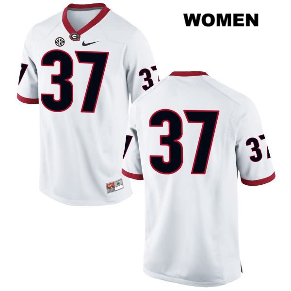 Georgia Bulldogs Women's Jordon McKinney #37 NCAA No Name Authentic White Nike Stitched College Football Jersey OAS5656TI